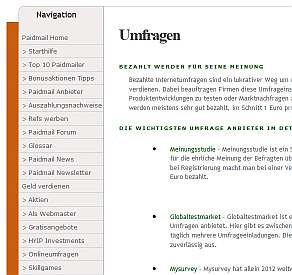 Paidmails und Umfragen bei paidmailers.de